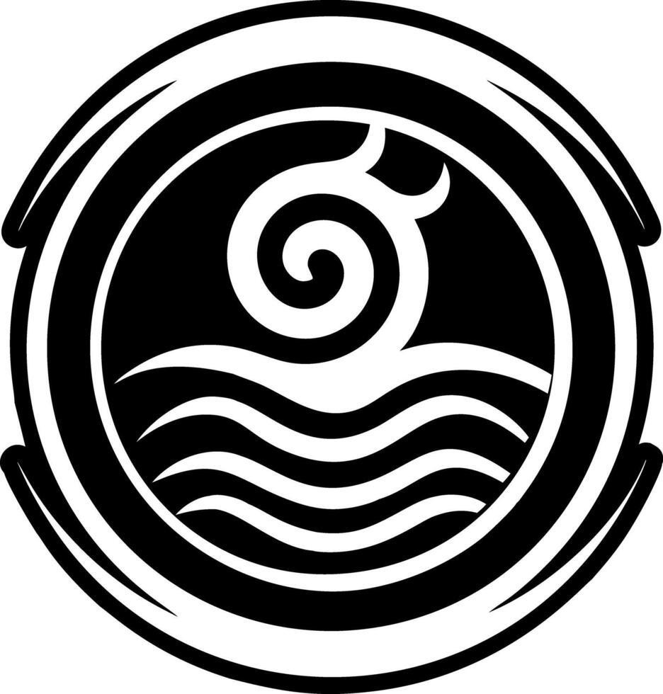 A glyph style icon of flowing reiki symbol vector