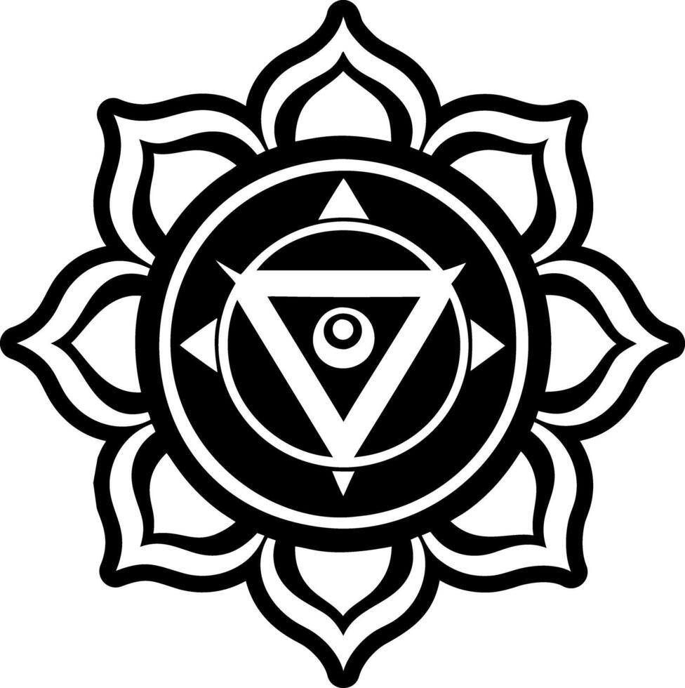 A solid style icon of energy chakra symbol vector