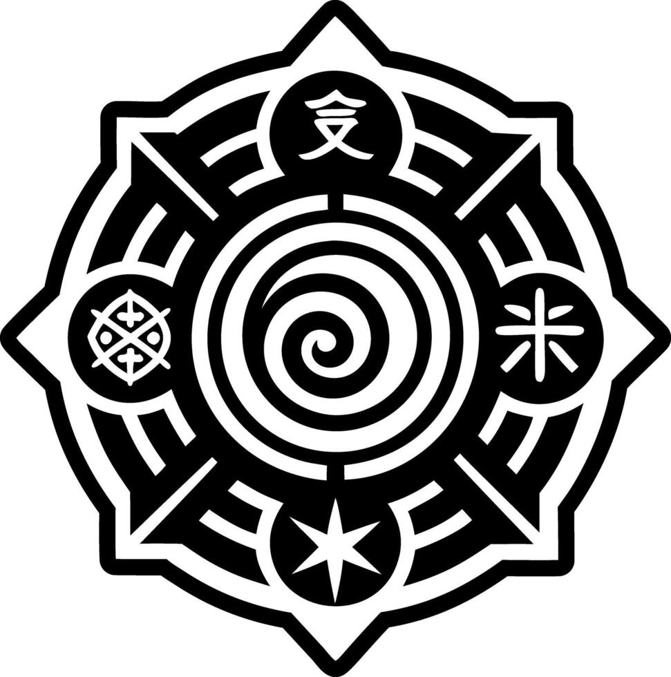 Reiki elements icon in glyph style vector