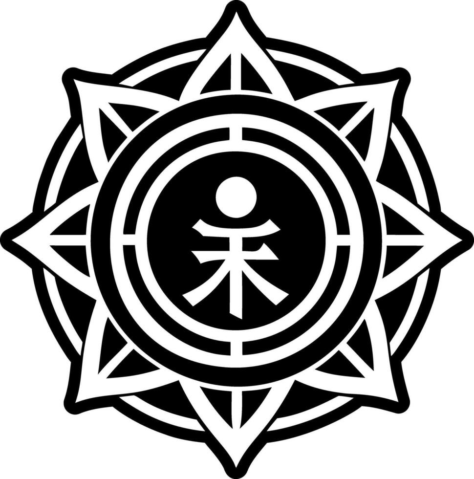 A filled style icon of karuna motif symbol vector