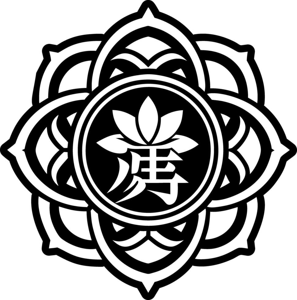 A solid style icon of reiki flower symbol vector