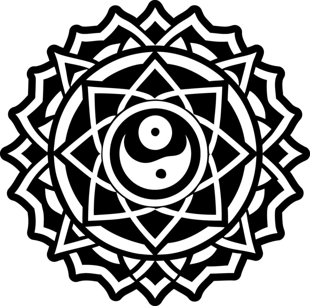 A glyph style icon of holistic wellness symbol vector