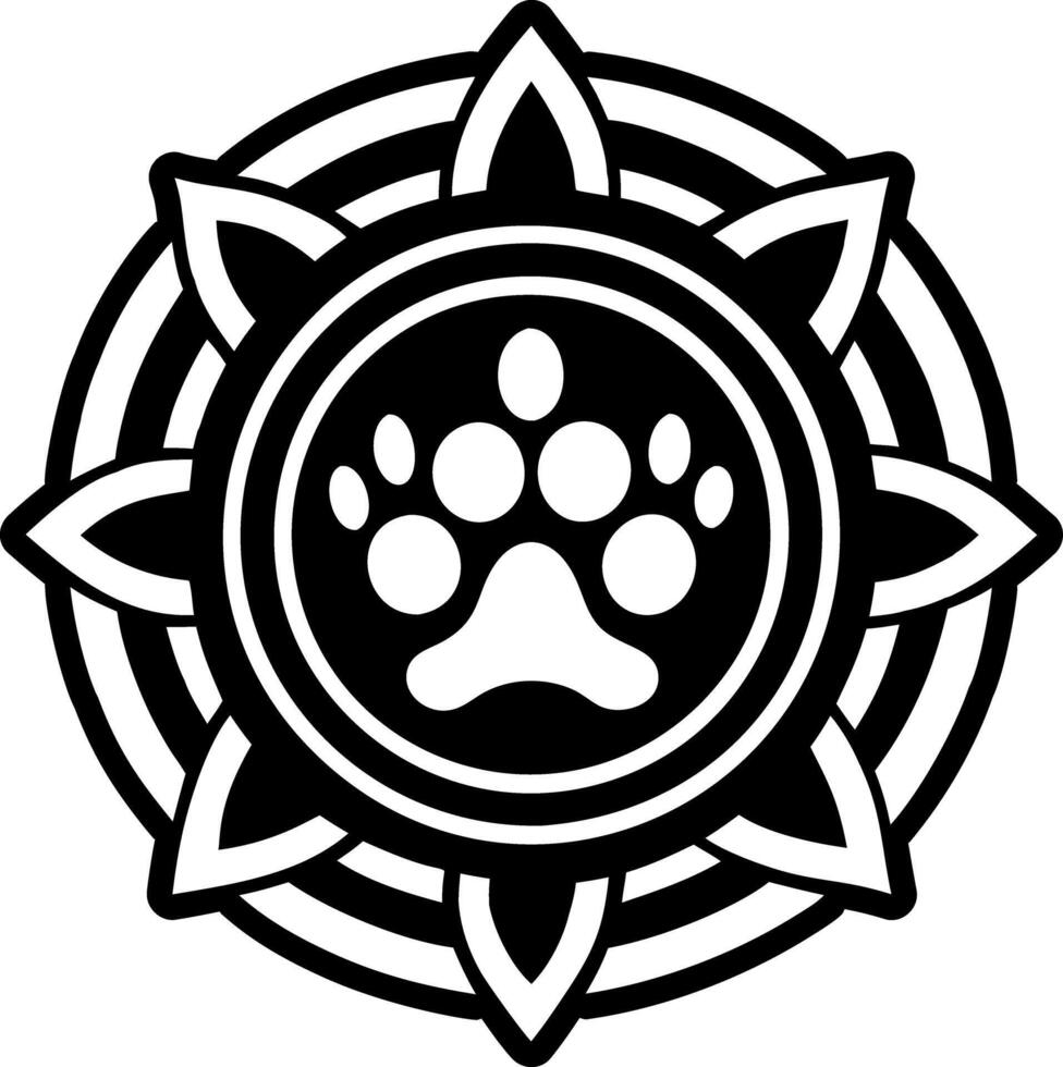 Animal paw reiki icon in filled style vector