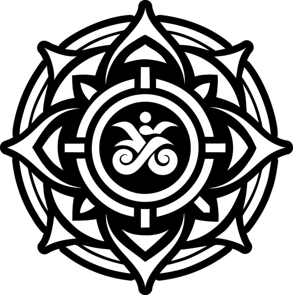 Reiki tattoo icon in solid style vector