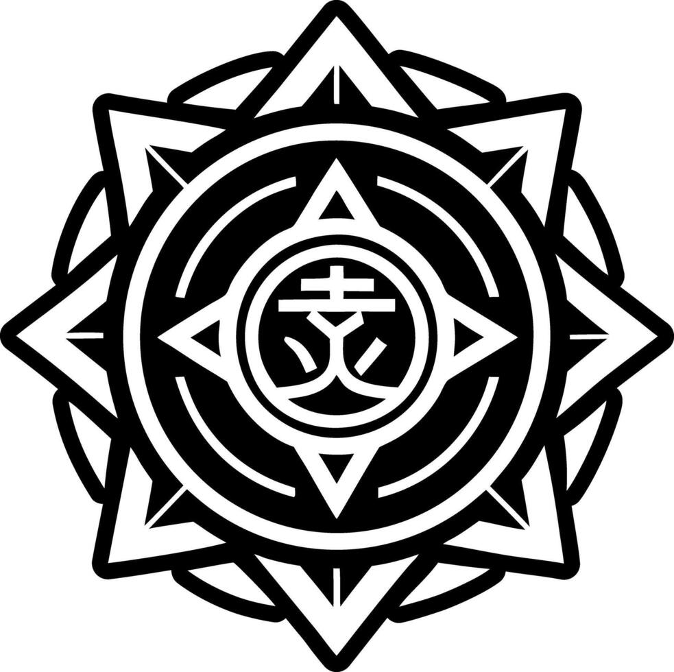 A glyph style icon of aura reiki symbol vector