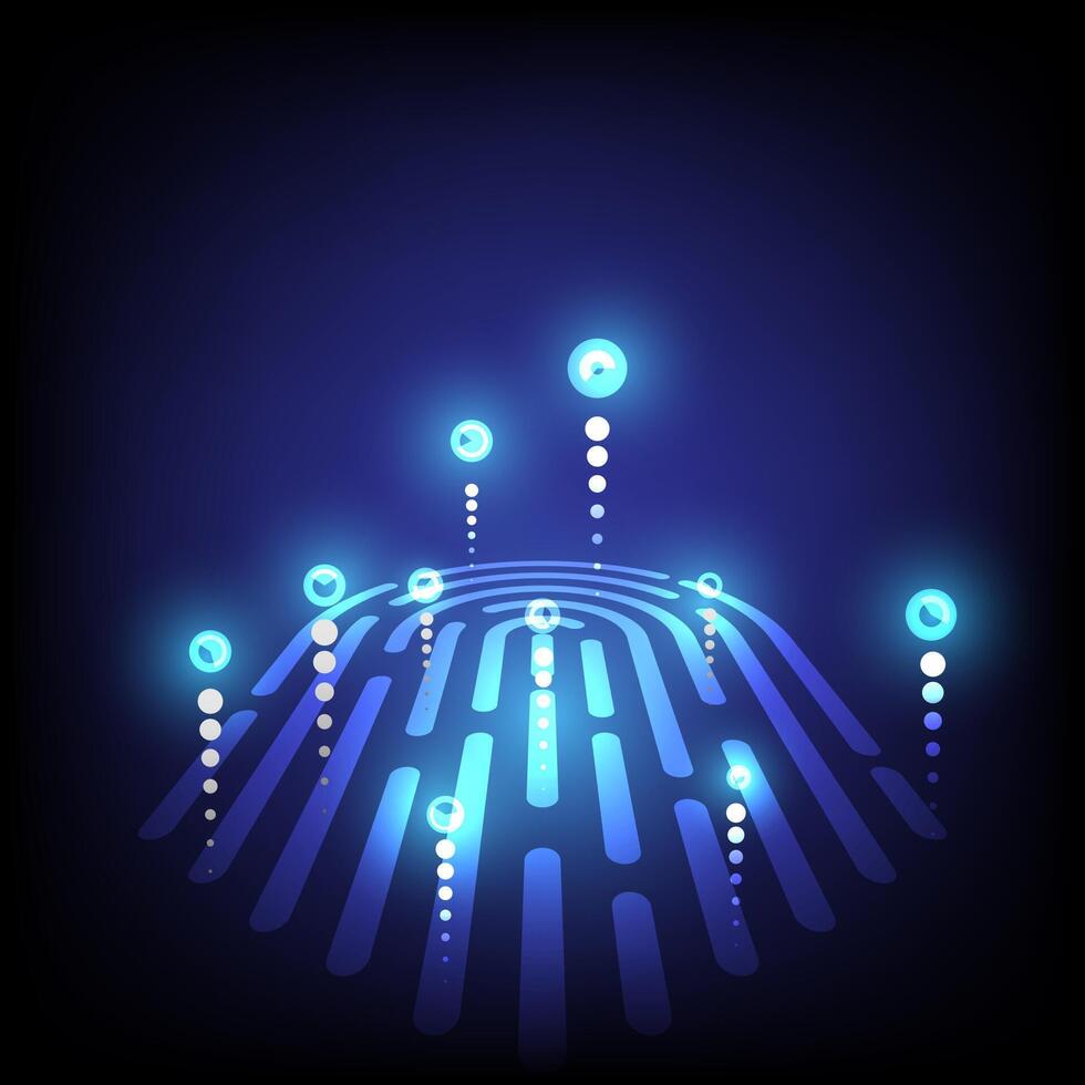 Abstract background with perspective fingerprint password vector