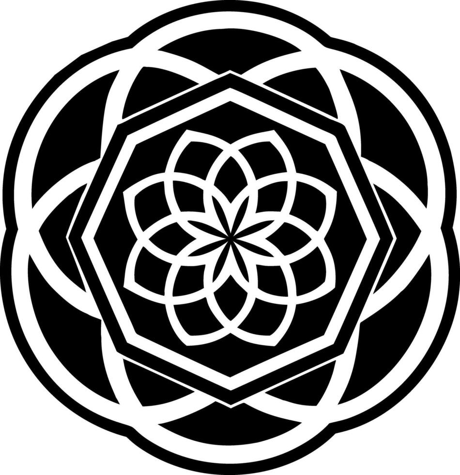 Sacred geometry icon in glyph style vector