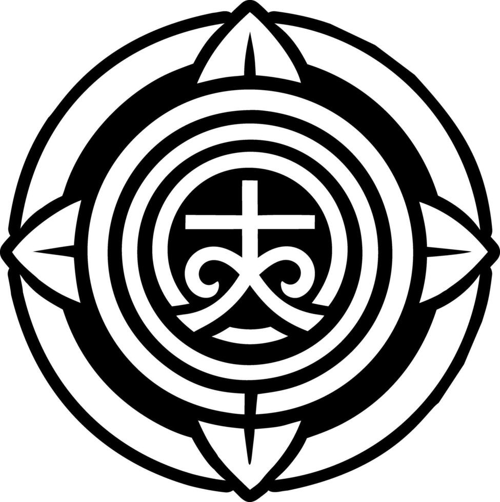 A solid style icon of modern reiki symbol vector