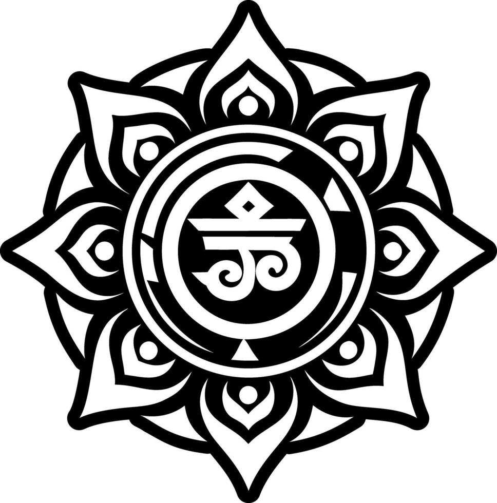 A filled style icon of tibetan symbol vector
