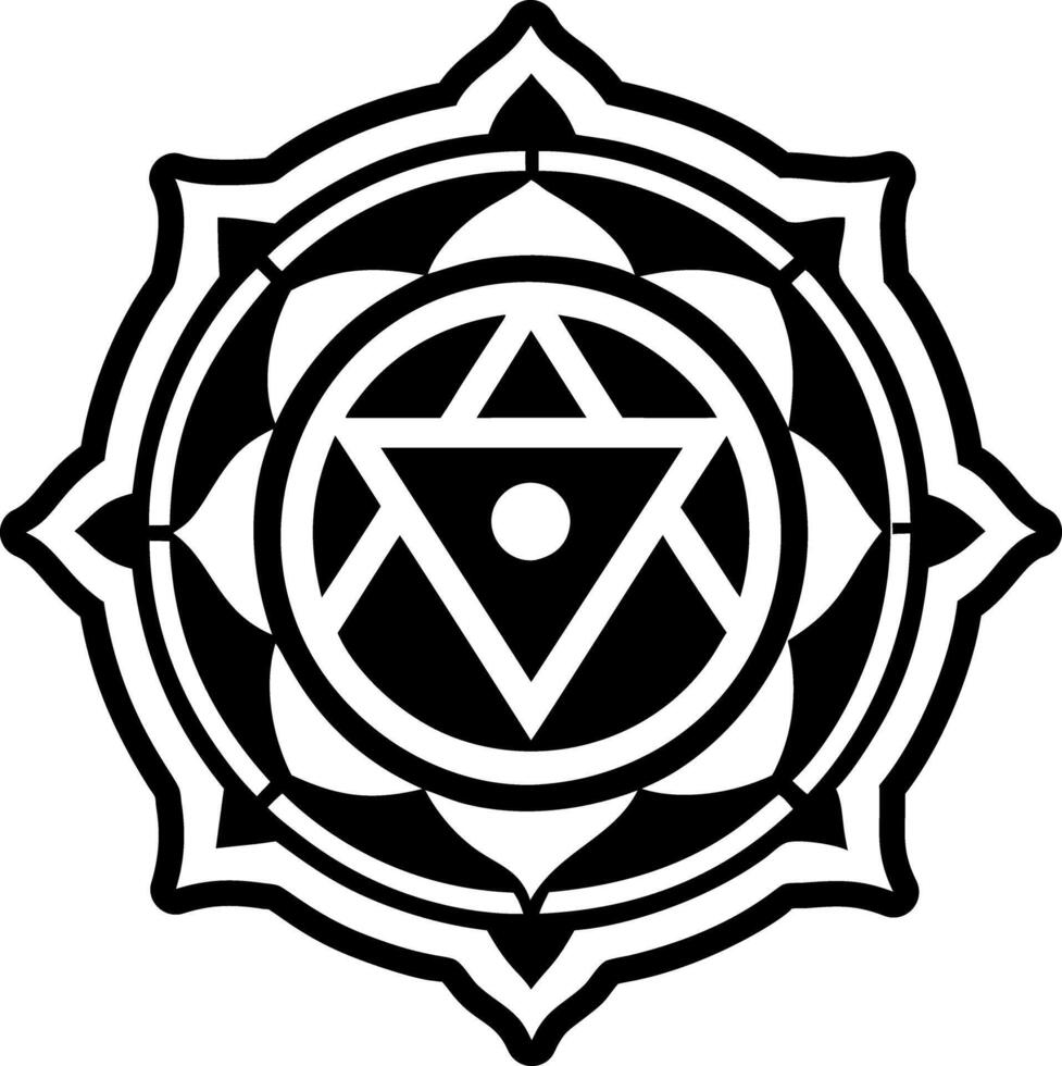 A filled style icon of chakra flow symbol vector