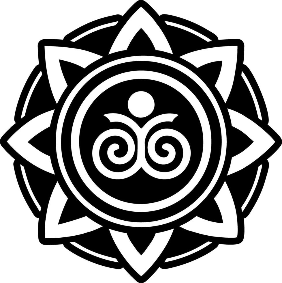 A filled style icon of rejuvenation reiki symbol vector