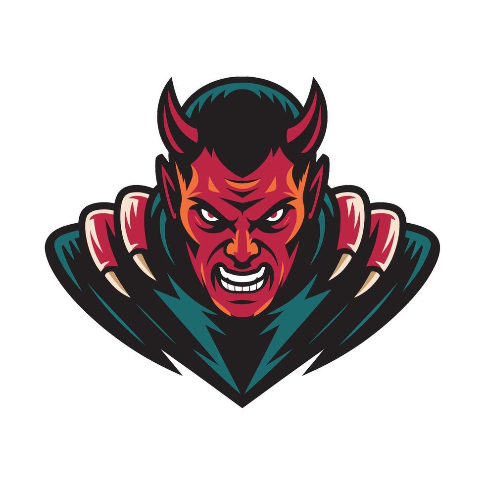 devil attacking with claws design logo on white background vector