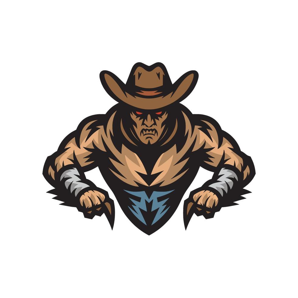 cowboy fierce design logo illustration vector