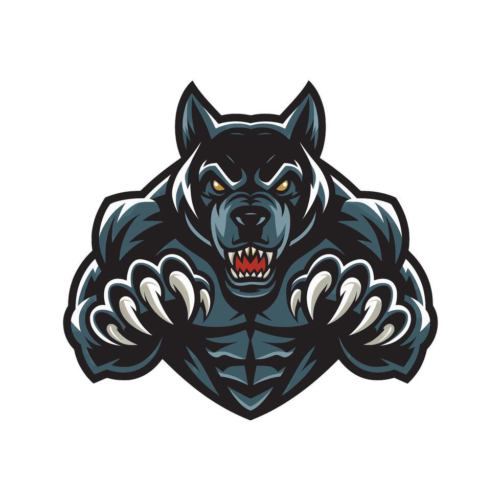 black panther logo attacking with its claws design illustration vector
