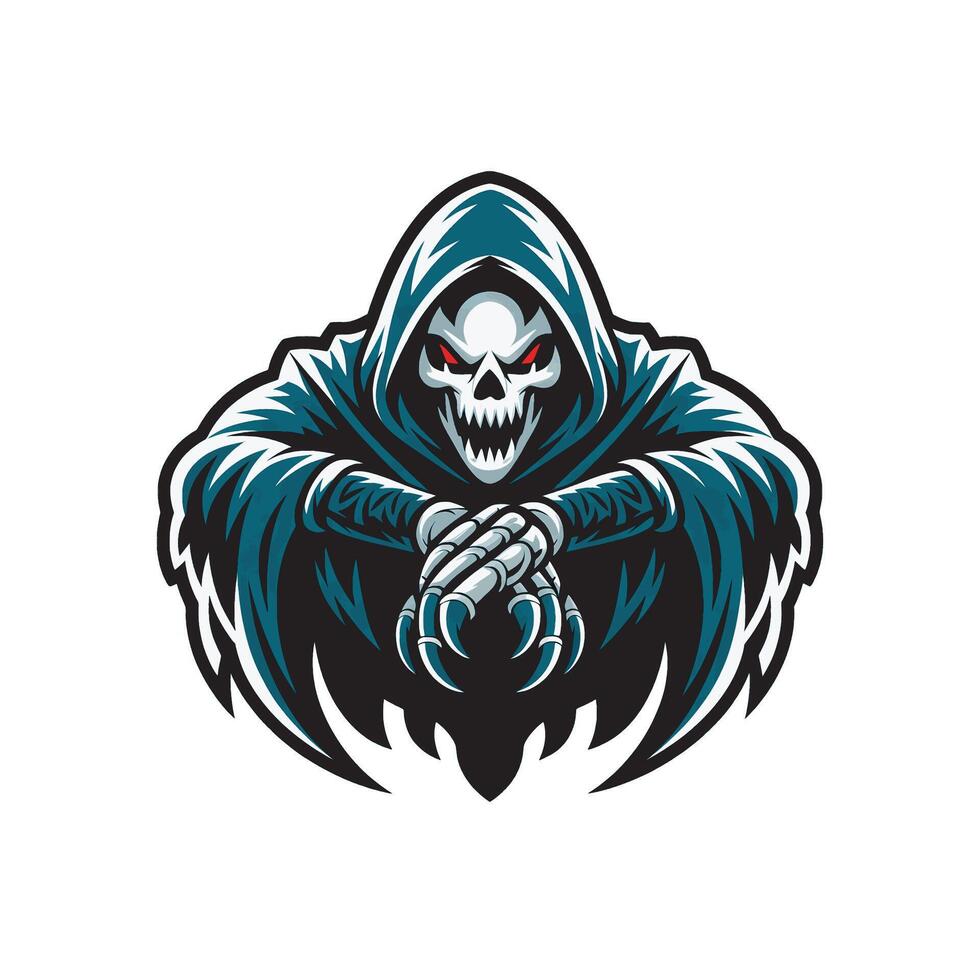 grim reaper fierce attacking with claws design logo vector