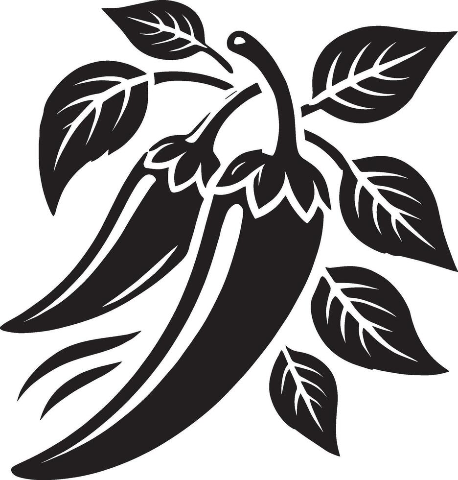 Inspired chili spice shadow design on a pristine white canvas vector