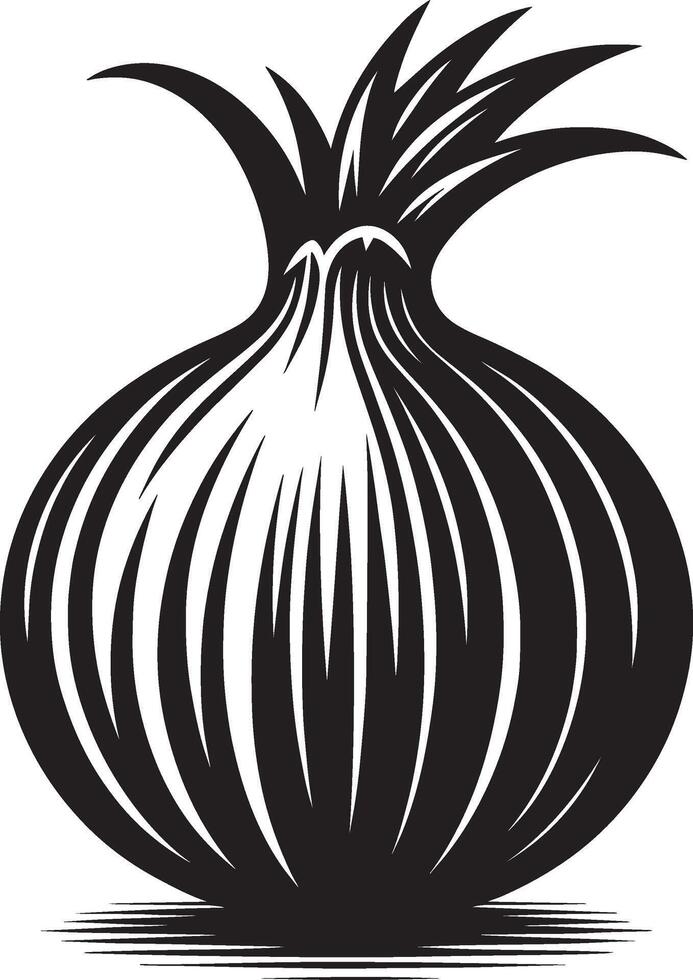 Minimalist onion bulb shape artwork on a clean white background vector