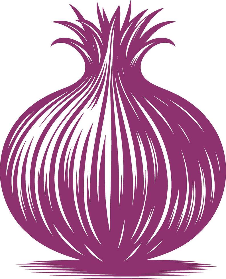 Iconic onion bulb silhouette illustration on a pure white background vector