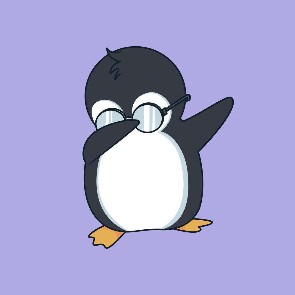 Penguin dab pose cute vector