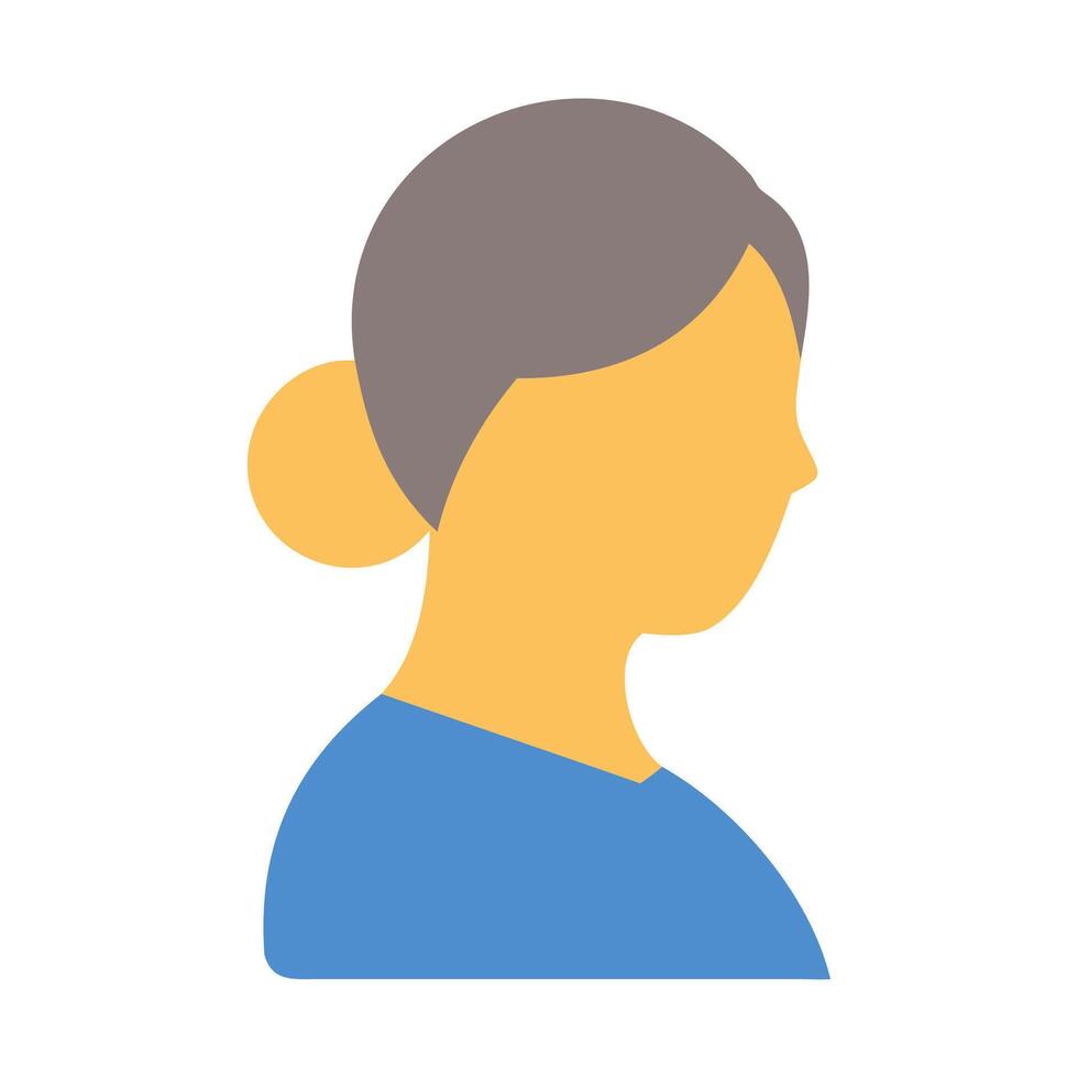 Monochrome Female Profile Symbol with Clean Edges vector