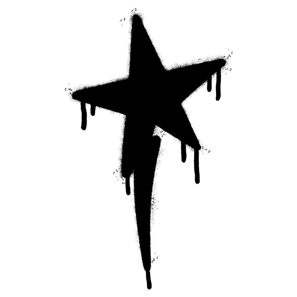 Spray Painted Graffiti star isolated on white background. vector