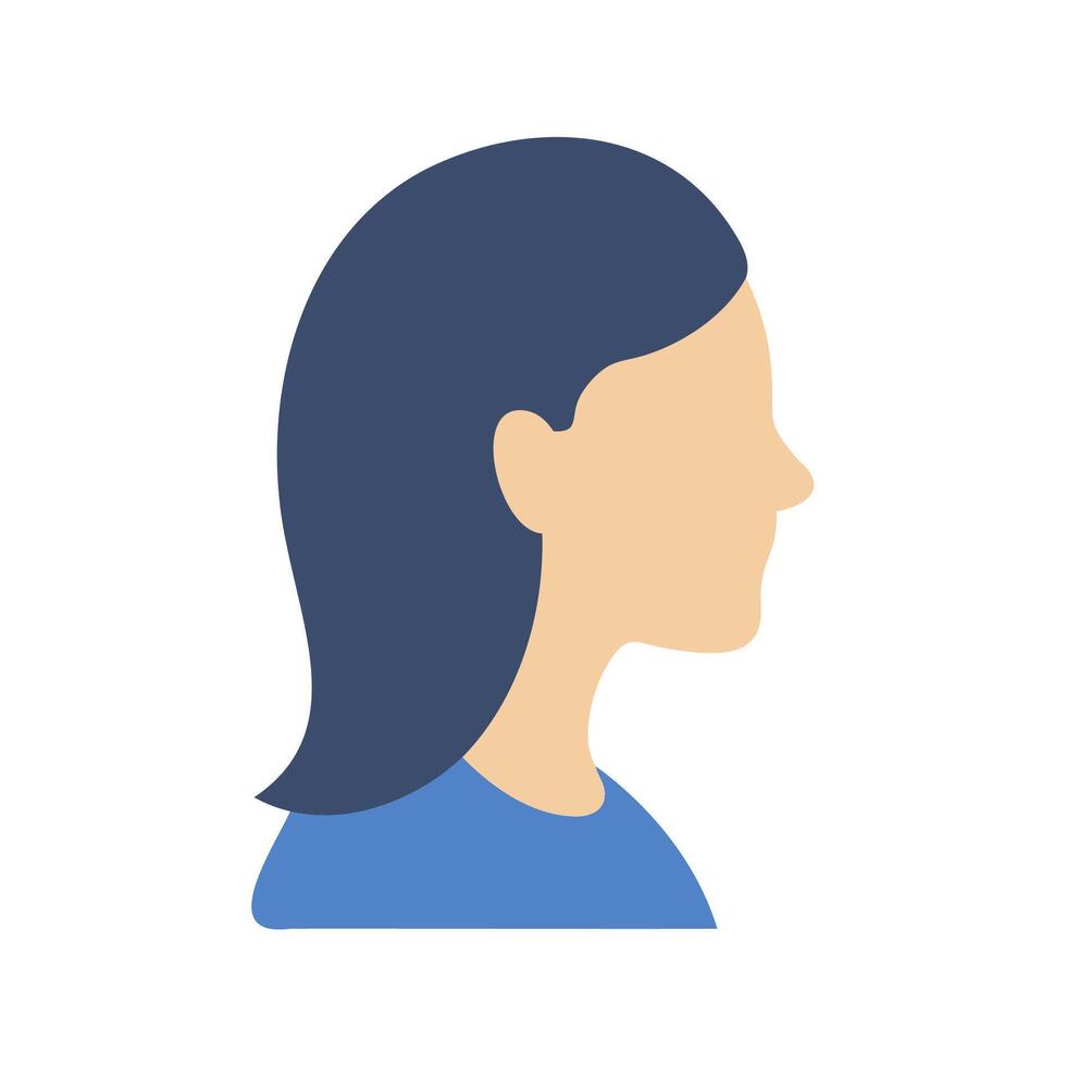Woman's Facial Silhouette with Clean Lines vector