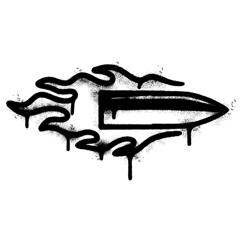Spray Painted Graffiti Bullet isolated on white background. vector