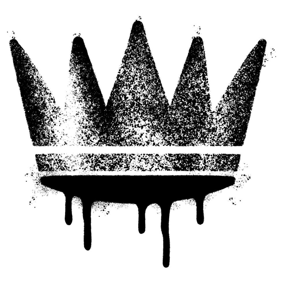 graffiti spray crown isolated on white background. vector