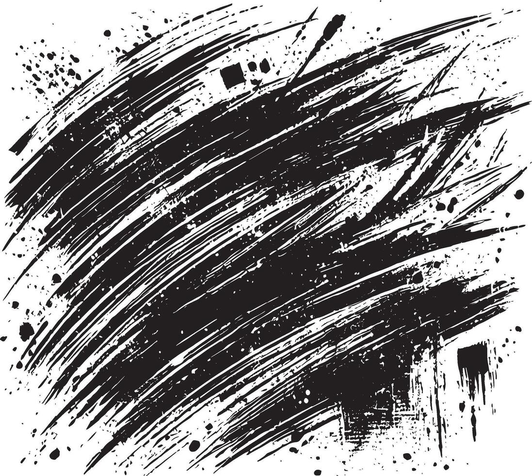 Detailed black stroke design isolated on a white canvas vector