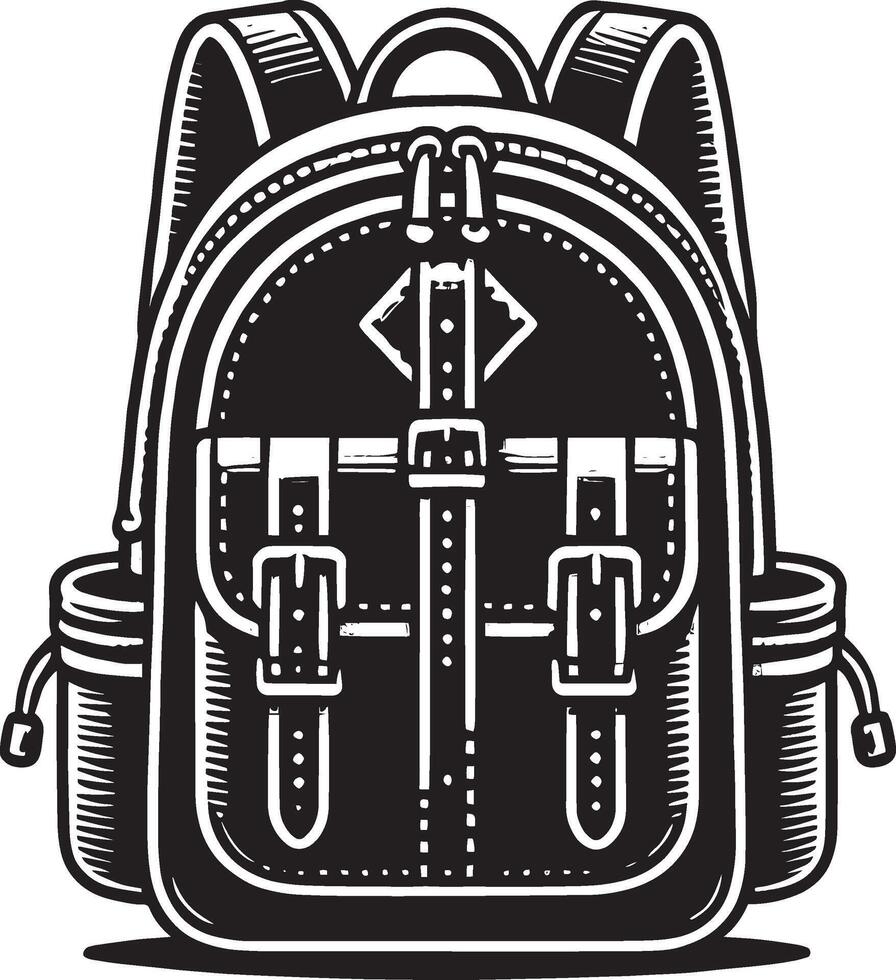 Academic study bag shadow illustration on a white background vector