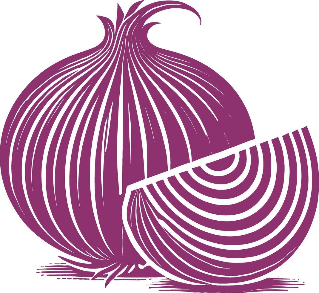 Modern onion bulb silhouette illustration on clean white vector