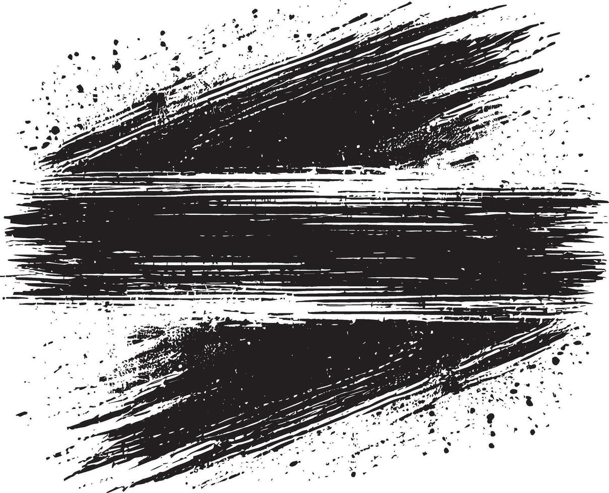 Striking black paint stroke effect on clean white surface vector