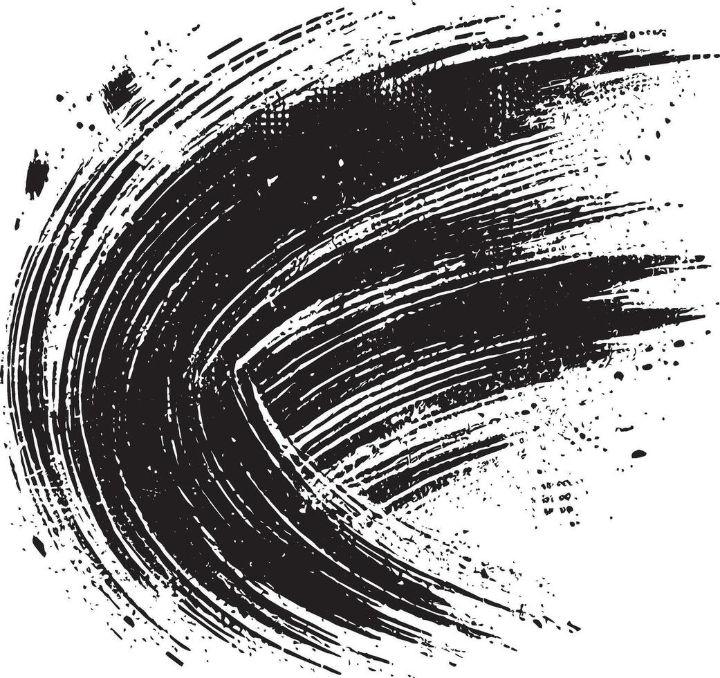Dramatic brush stroke artwork in black isolated on a white surface vector