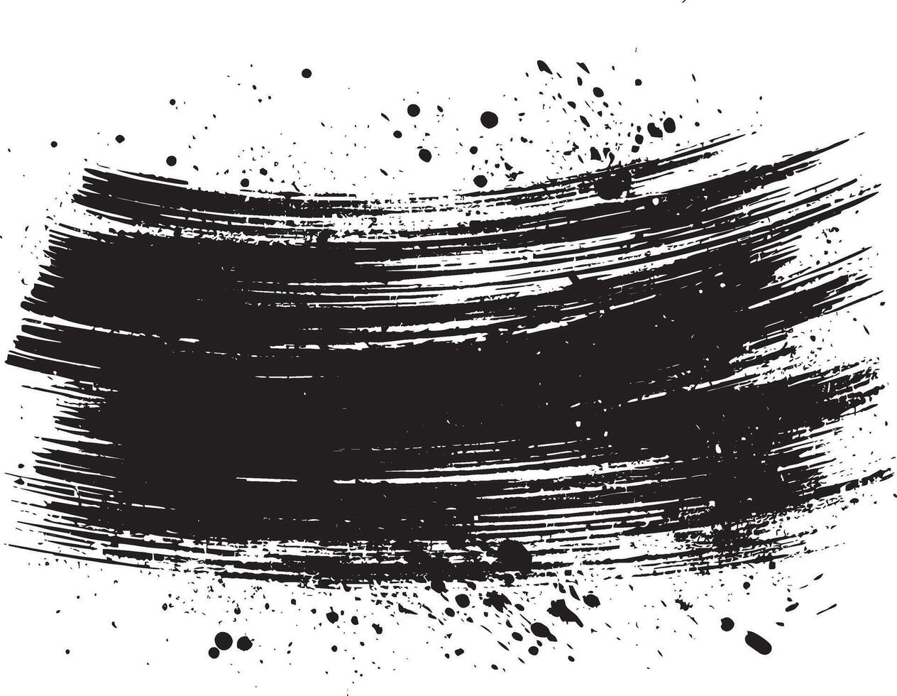 Quick black brush stroke effect on a white canvas vector