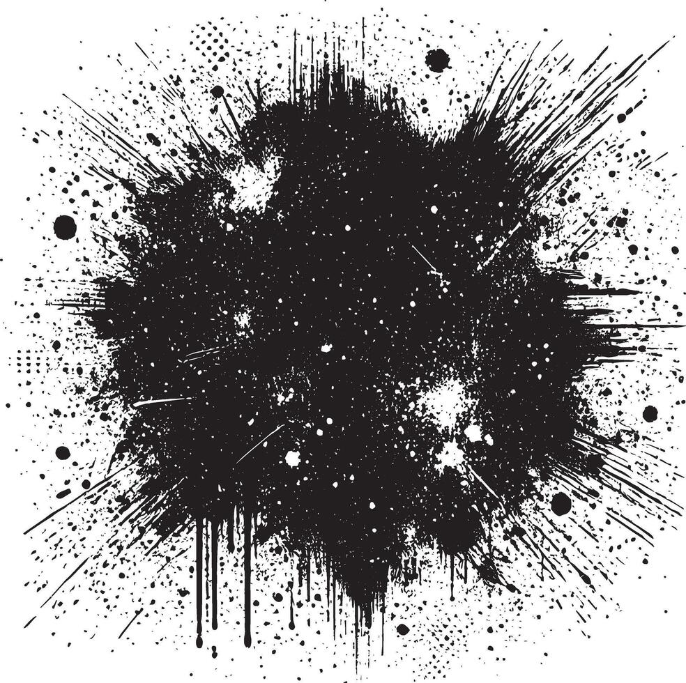 Grunge-inspired brush stroke texture black design isolated on white vector