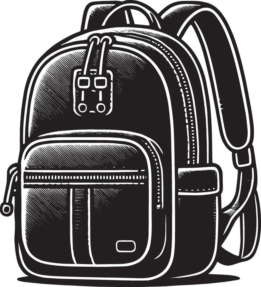 Textbook essentials bag silhouette on a white surface vector