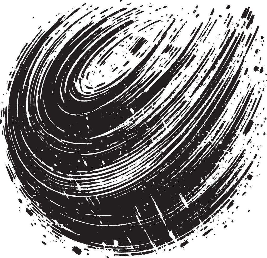 Simple black brush stroke illustration isolated on white vector