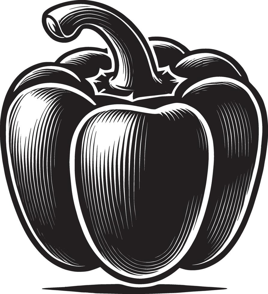 Unique capsicum shape illustration on a white canvas vector