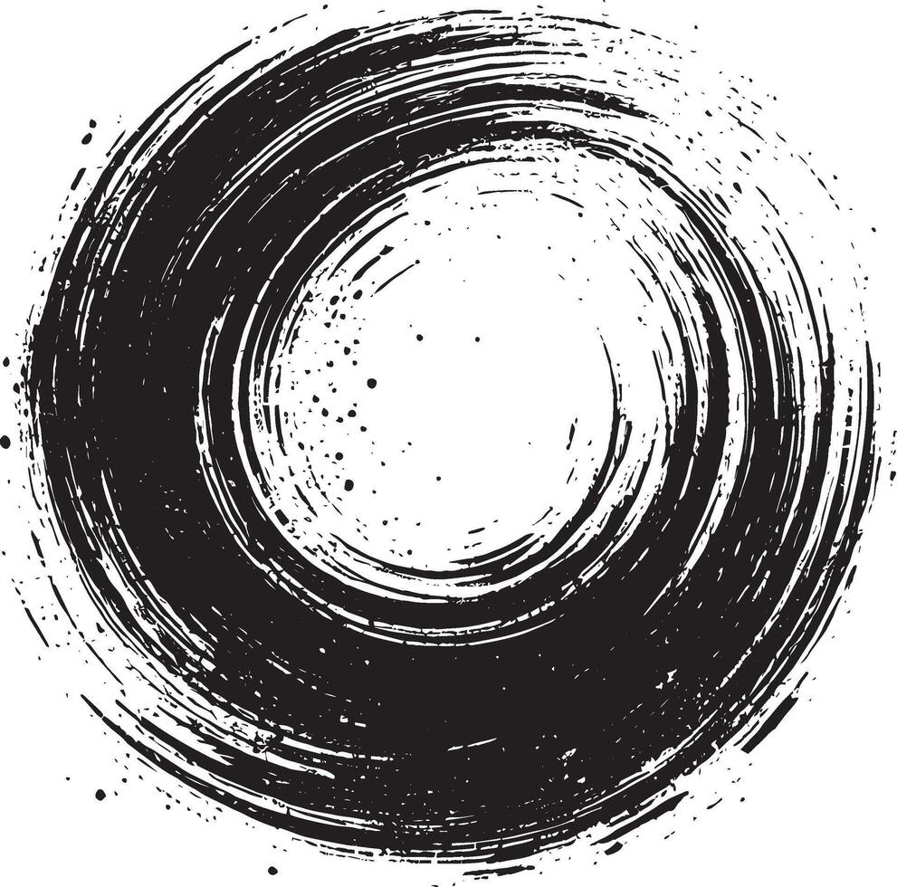 Artistic black brush stroke pattern isolated on a white canvas vector