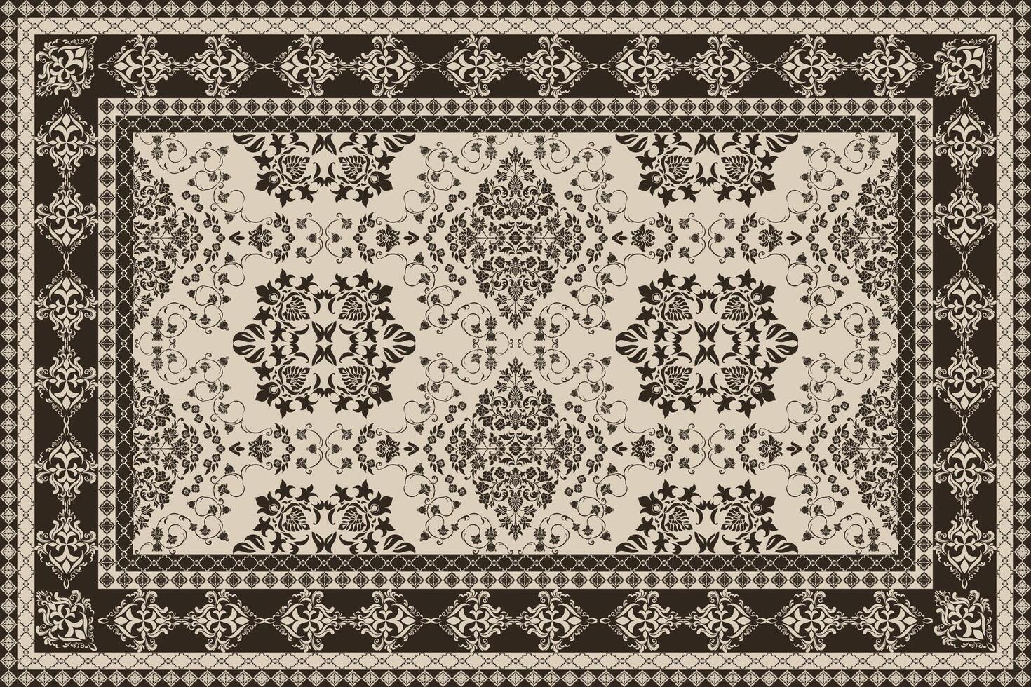 Persian carpet original design, tribal texture. flower and damask pattern . vector