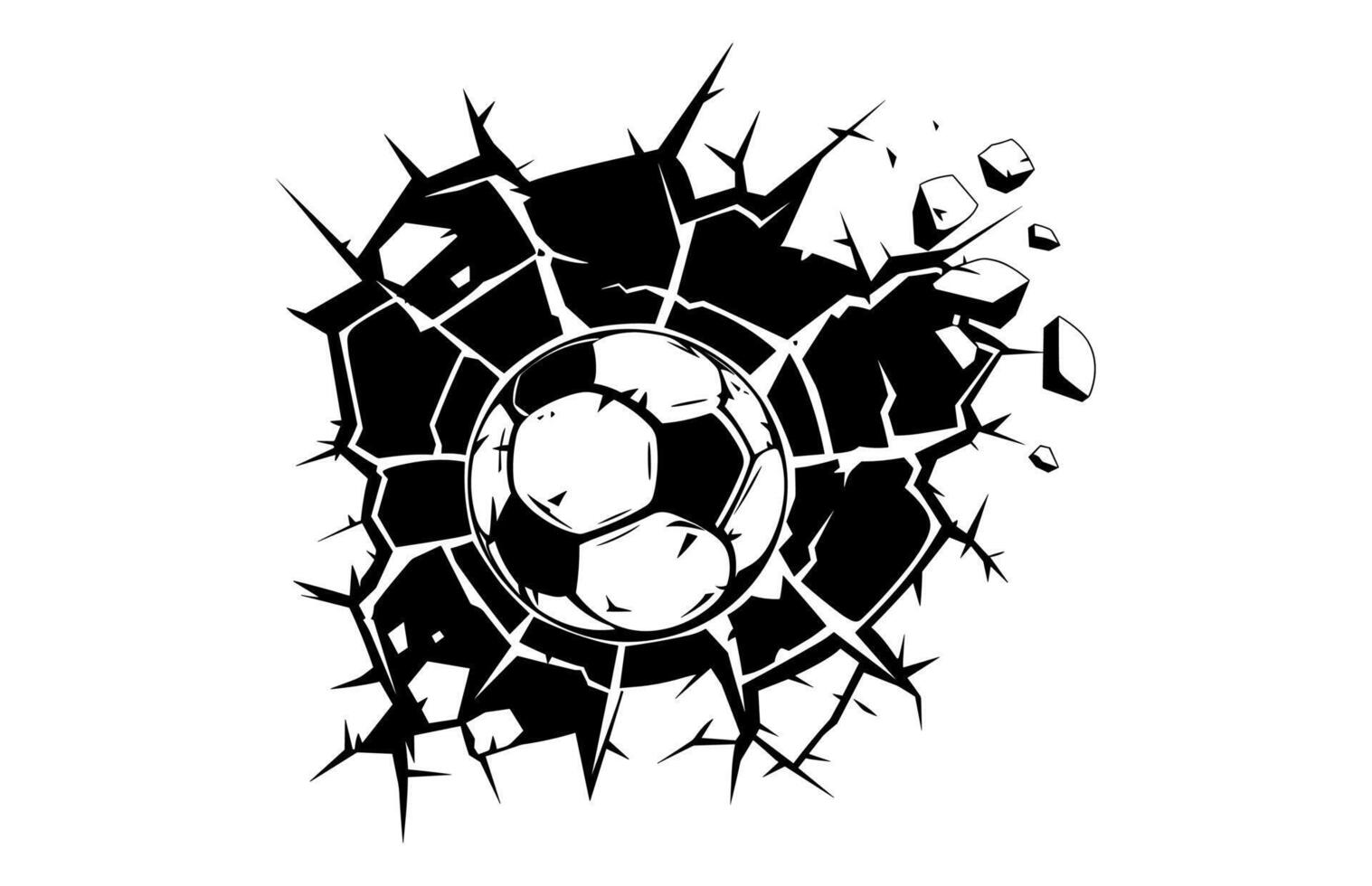 Sports Ball Breaking Wall Silhouette vector