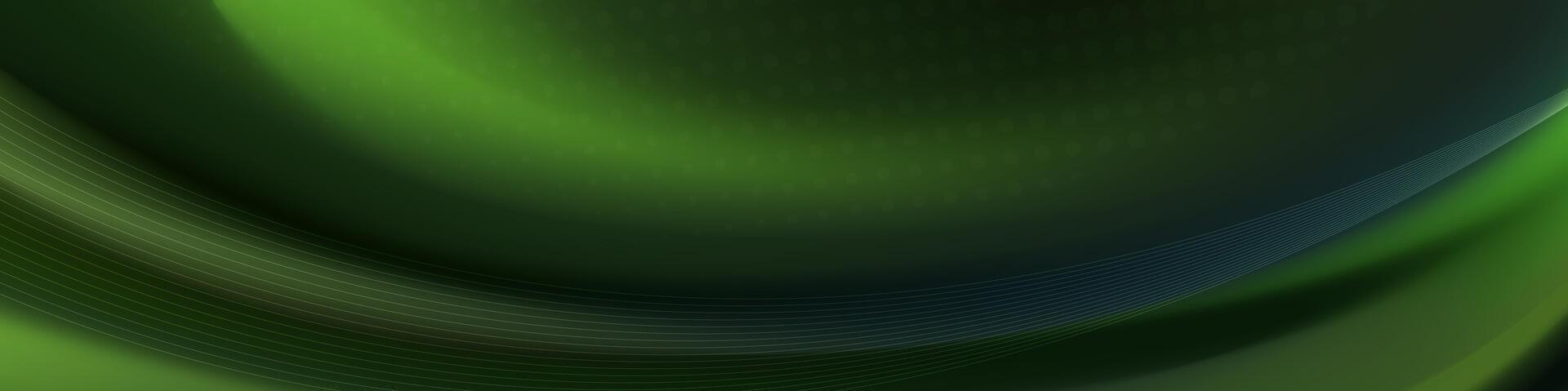 Abstract banner with a flowing green wave design vector