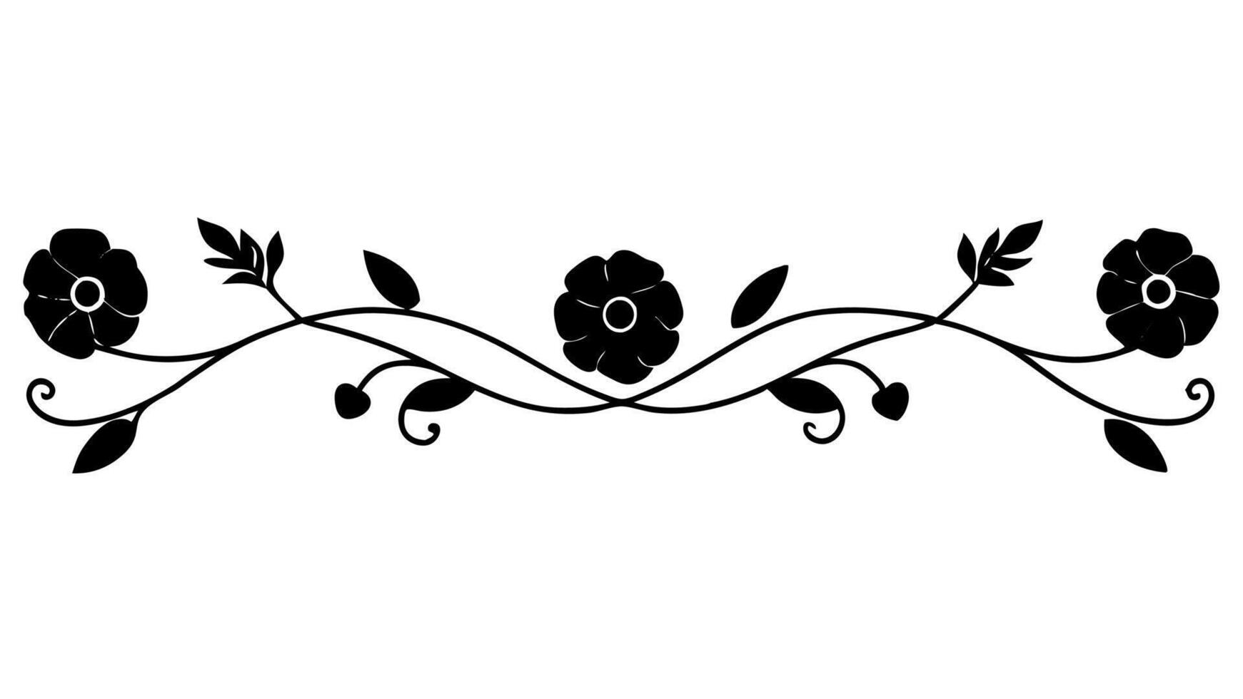 Wedding floral flowers silhouette underline ornaments free design vector