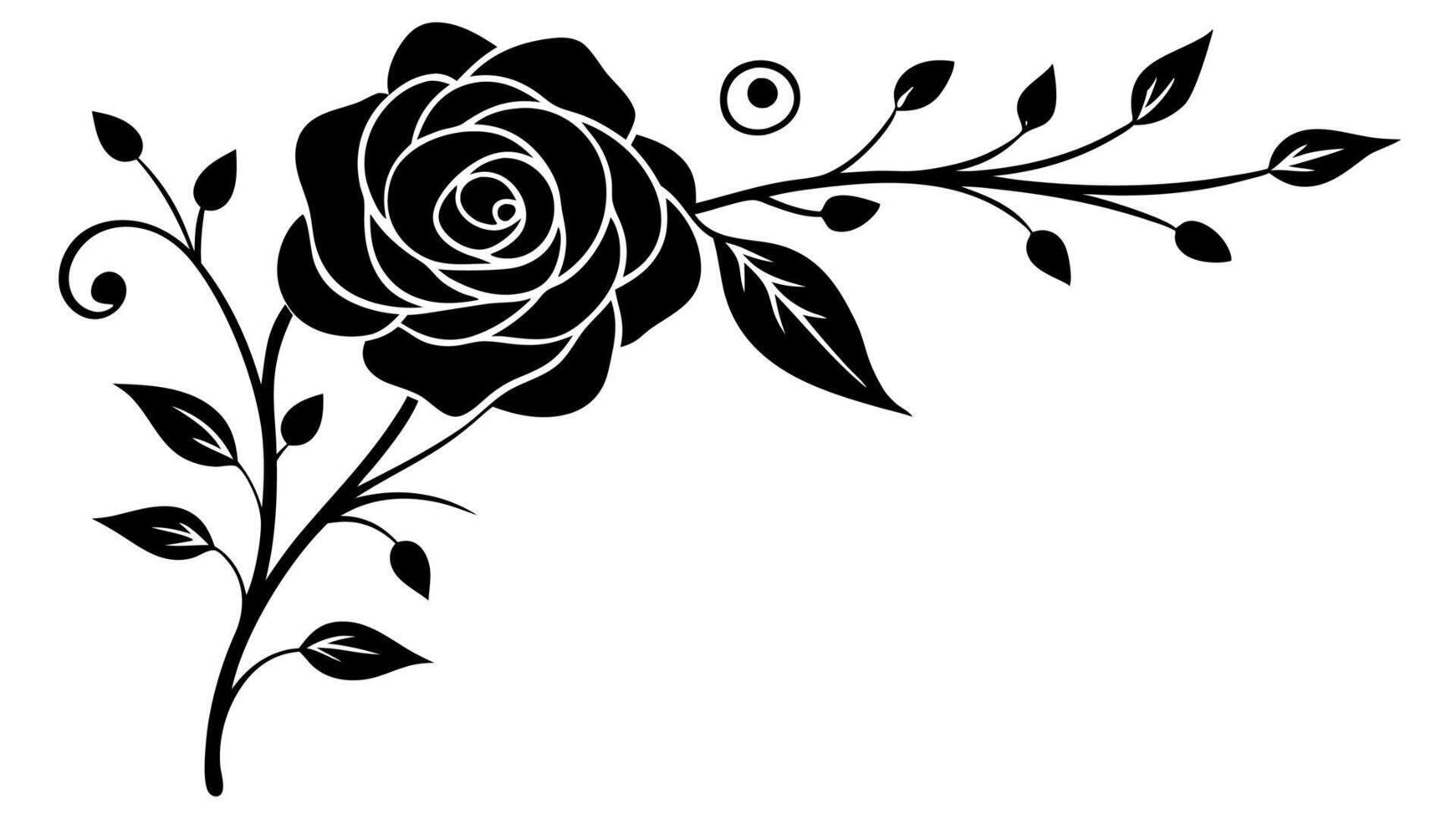 Minimal Free Floral Ornament Silhouettes for Borders vector