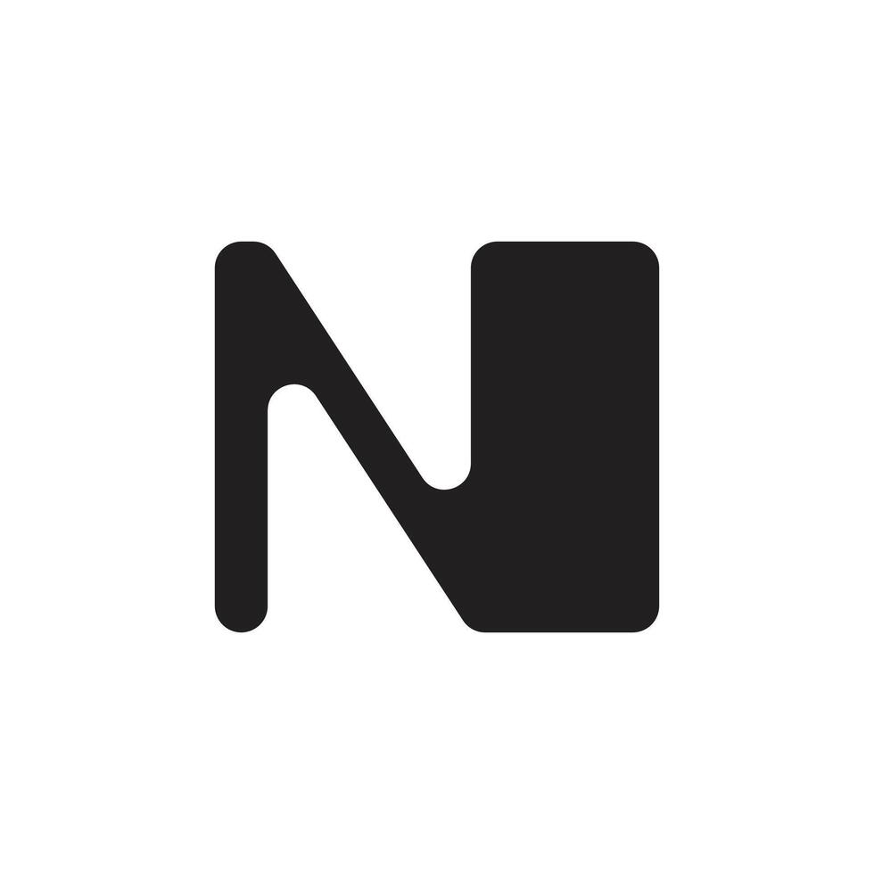 Logo letter N black unique design with blank background vector
