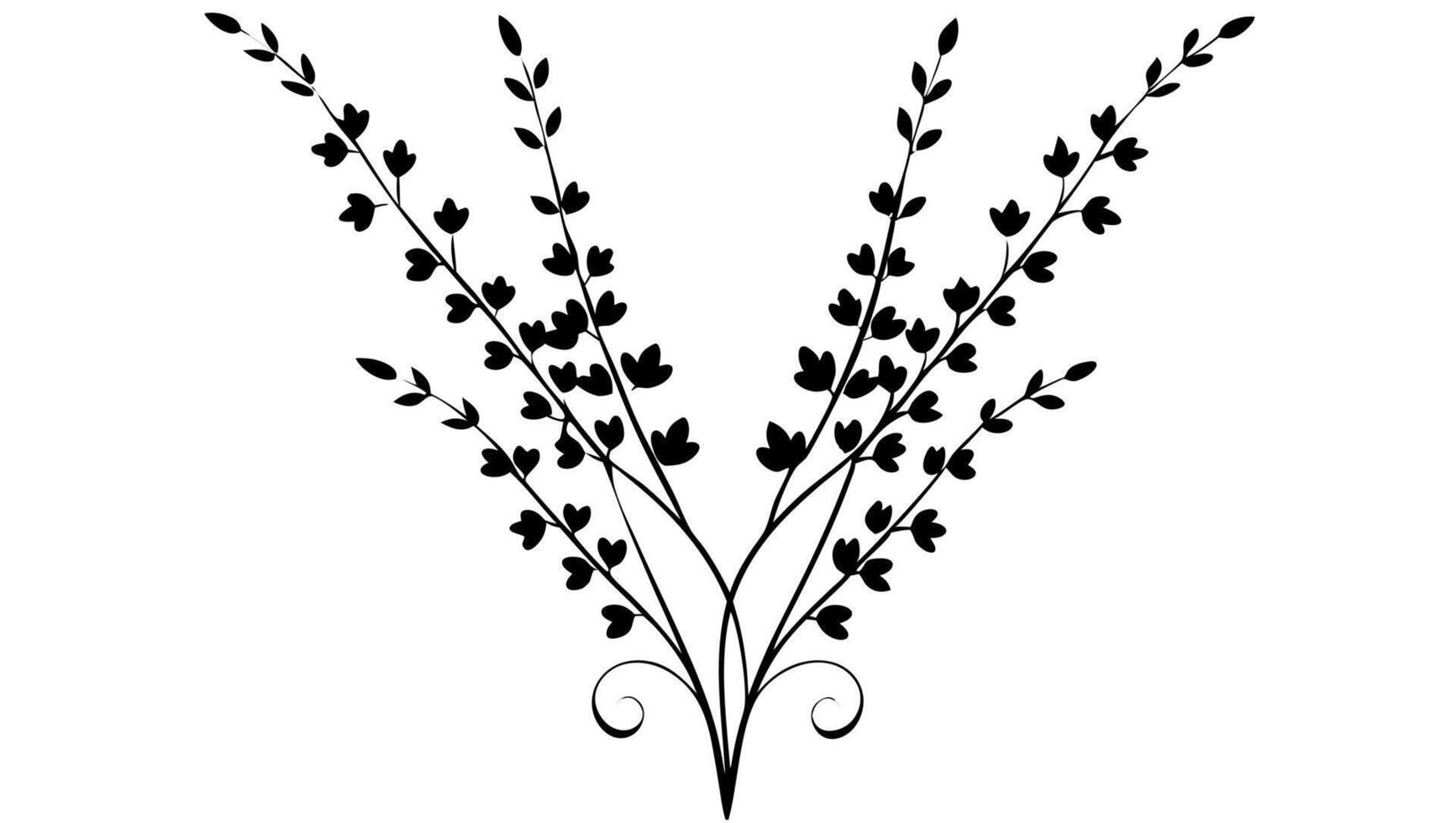 Free cascading floral divider silhouette for designs vector