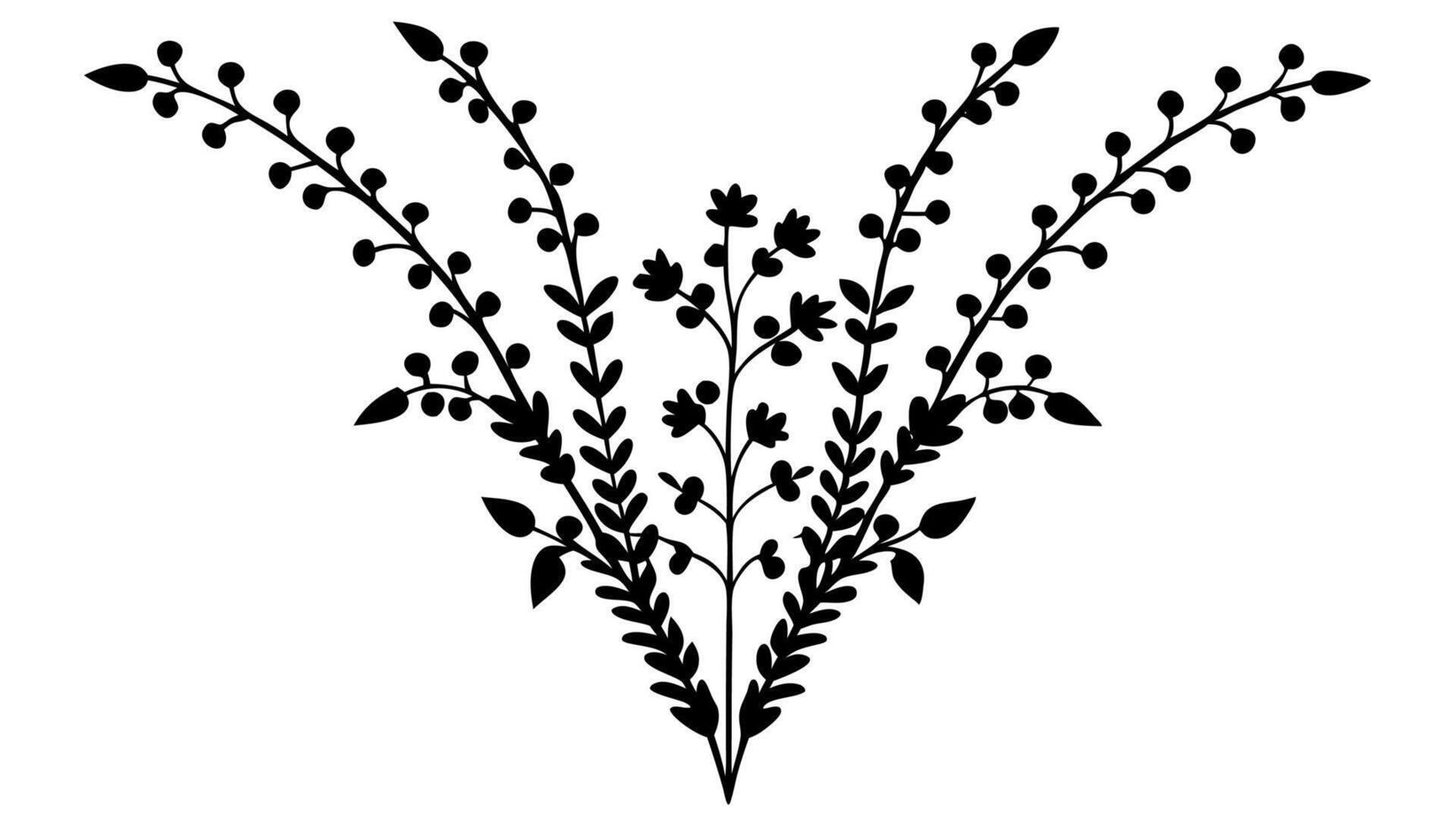 Free cascading floral divider silhouette vector