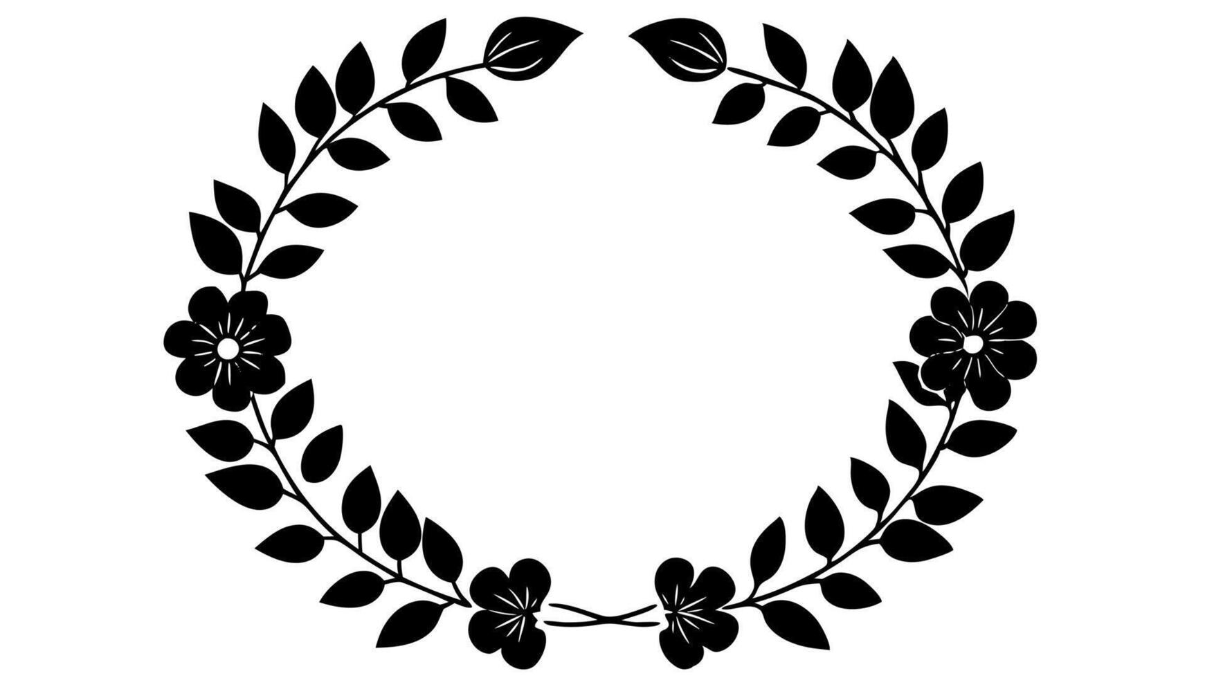 Free wreath style floral ornament design for decoration. vector