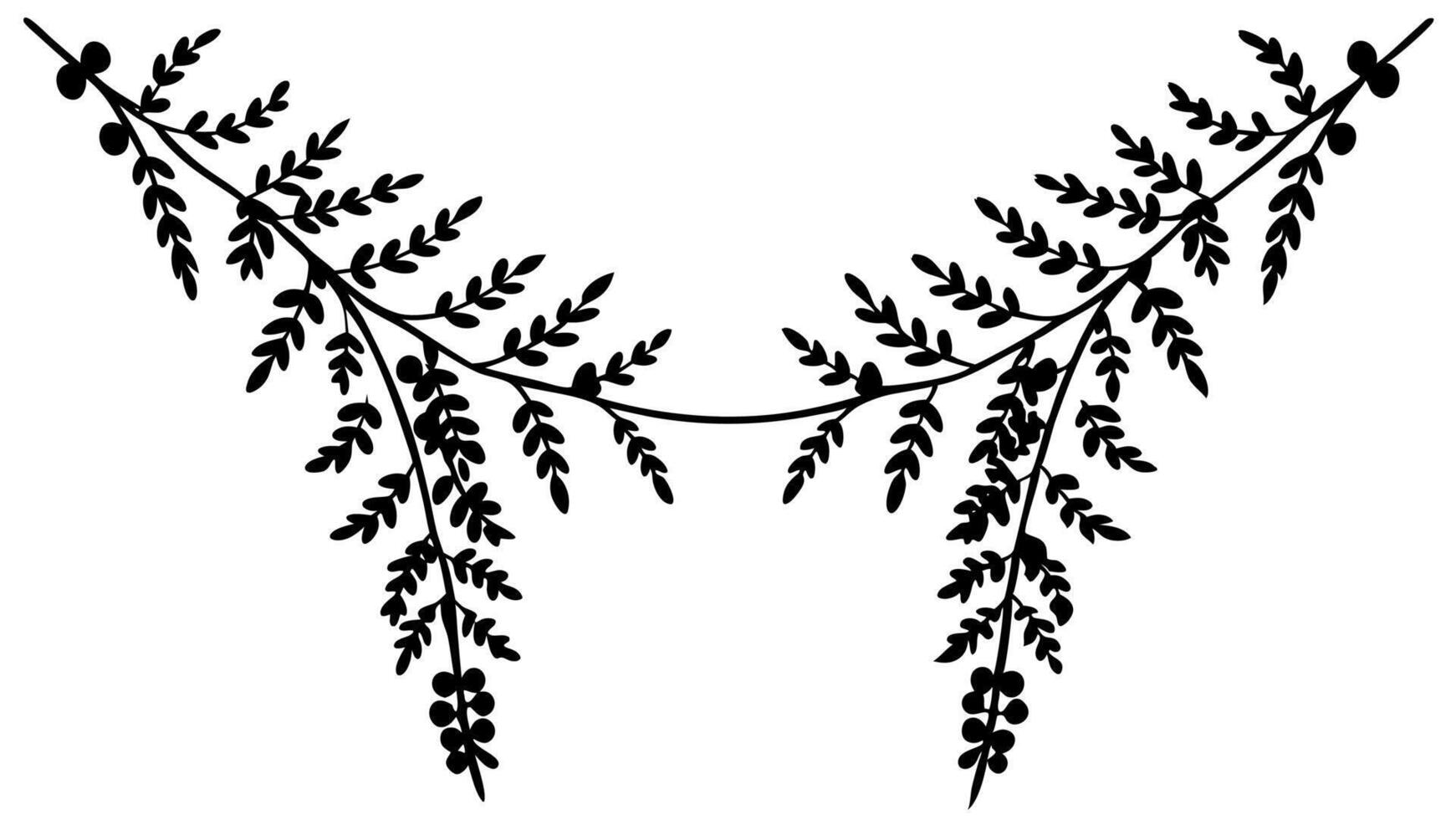 Modern free floral silhouette divider vector