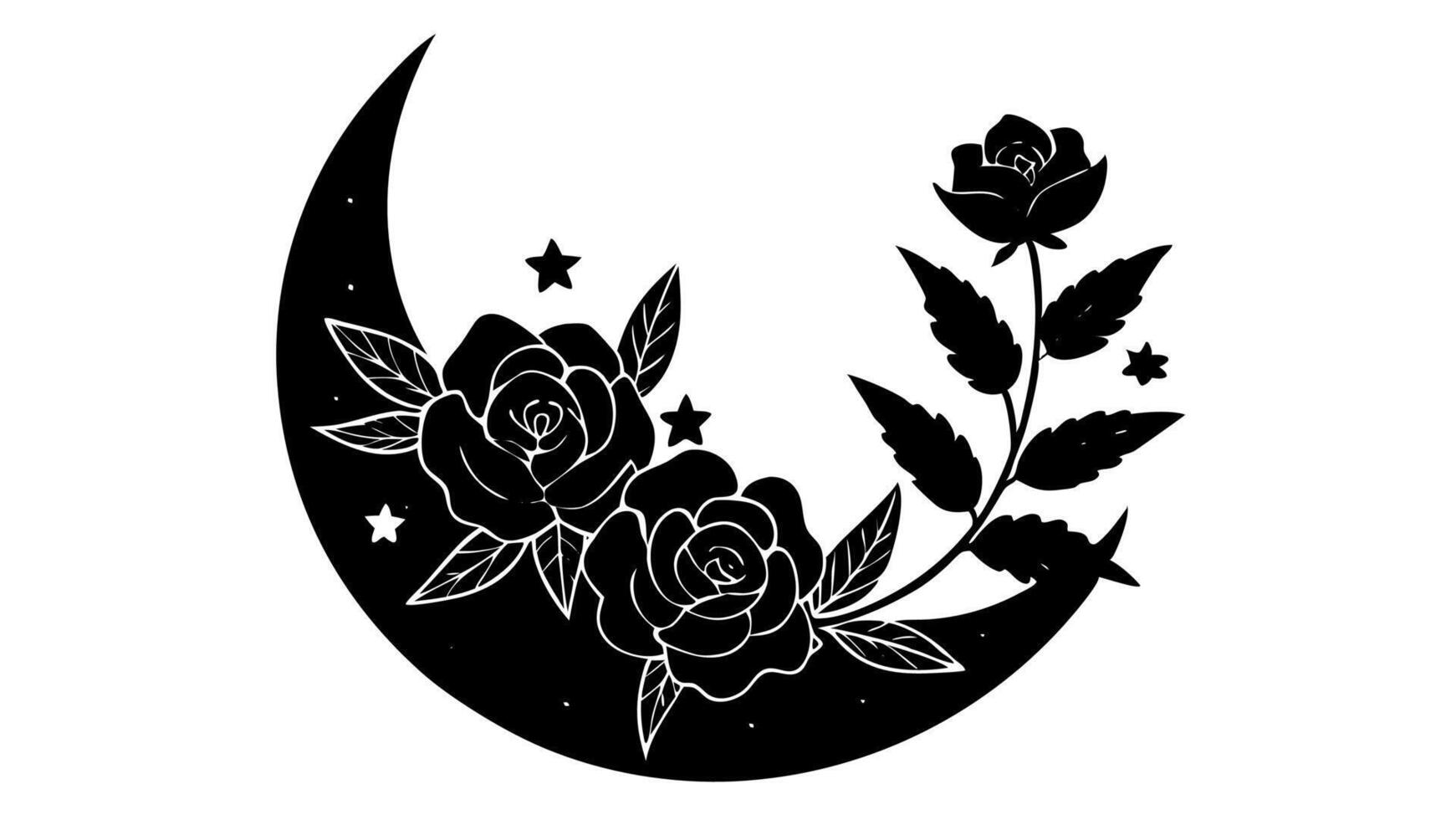 Free black and white floral corner silhouette vector